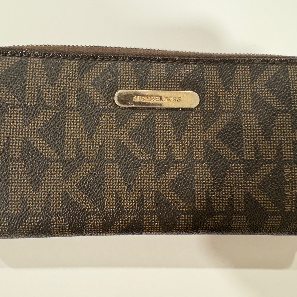 Michael Kors Black and Brown Logo Wallet
